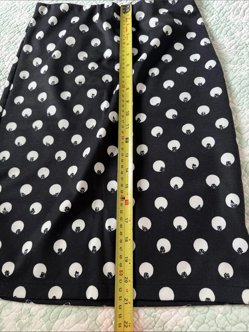 Black and White Polka Dot Pencil Skirt